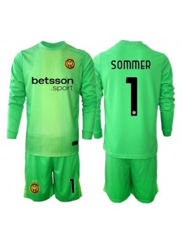 Billige Inter Milan Yann Sommer #1 Keeper Tredjedraktsett Barn 2025-26 Langermet (+ Korte bukser)